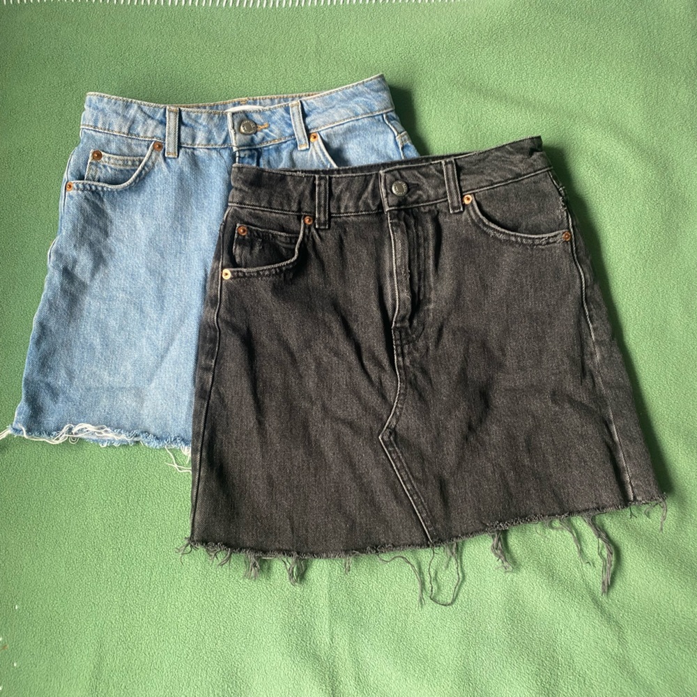 Top shop denim skirts